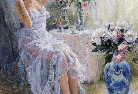 Girl and Flowers - Counted cross stitch pattern in PDF format by Maxispatterns on Etsy