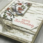 This Birch Stamp Set and the Bird Ballad DSP could not be more perfect for each other! I stamped the background image (using my Stamparatus for quick and easy coverage... and because I didn