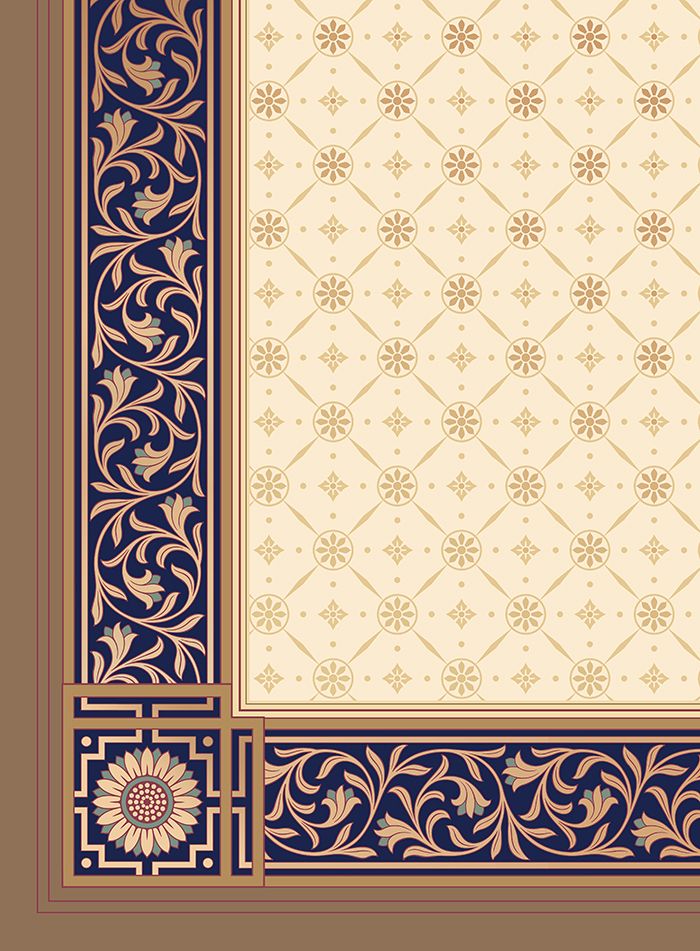 Historic Art Wallpaper | Aesthetic Movement Jeffrey Roomset - Ceiling Detail | Bradbury & Bradbury