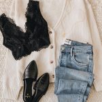 Lulus! Refresh your closet staples with these necessary neutral basics. The versatile cream sweater can be worn buttoned-up or open for a carefree vibe. Pair with your favorite jeans and black bralette for a cute everyday outfit that transitions into spring fashion perfectly. #lovelulus