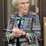 Dressed to impress: Mary Berry dons a multi-coloured jacket outside the offices of a TV fi...