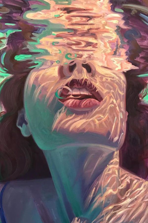 Isabel Emrich paints dazzling depictions of women submerged underwater. #abstractart