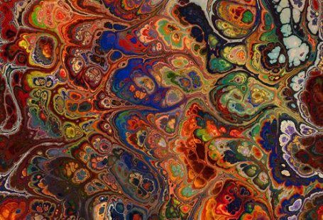 Excited to share this item from my #etsy shop: Artist Made Satin Fabric Panel Abstract Marble Swirls of Color Jewel Tones Fiber Art