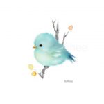 Multiple Purchase Discount: 20% off with minimum purchase of $30 or more. Use coupon code: FFB618 Baby Bluebird - Bird print Brighten up any room with this nature print from my original art, features a whimsical bird on a white background, minimalist style. Perfect for baby nursery or