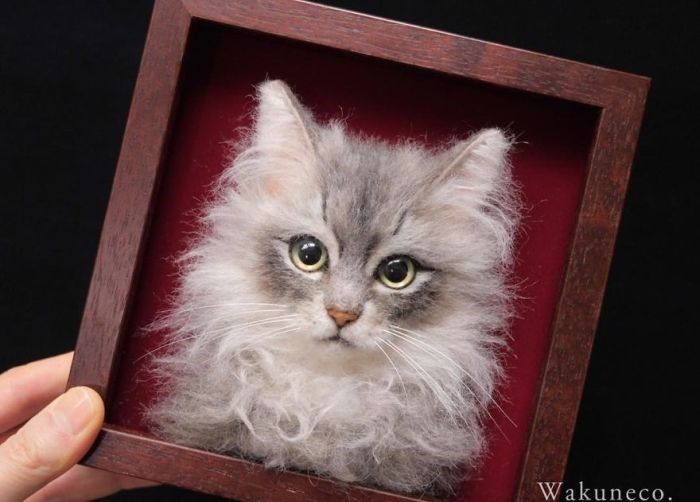 Japanese Artist Creates Hyper Realistic Cat Portraits From Wool And It's Awesome