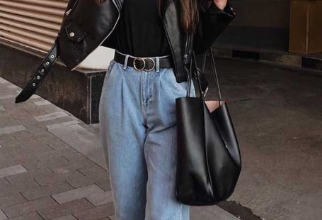 Jeans and jacket - black style