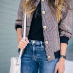 Gal Meets Glam Jumpstart To Fall 3.1 Phillip Lim jacket, Simon Miller tee, Frame denim, and Gucci bag