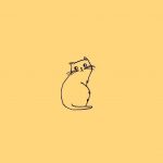 Katze Gekritzel Tapete in Sonnenblumengelb (vom Original bearbeiten)   - Yellow - #bearbeiten #Gekritzel #Katze #Original