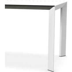 Kristalia Nori Alucompact® Tisch 90 x 166cm Tischplatte und Beine weiß lackiertes Aluminium (farbäh