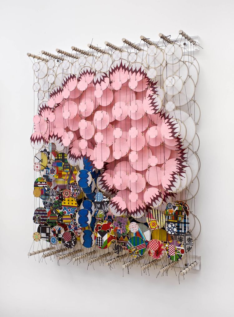 Jacob Hashimoto,  Untitled, 2012, bamboo, paper, dacron, acylic, h92 x w72 x d20 cm, courtesy the artist and Ronchini Gallery