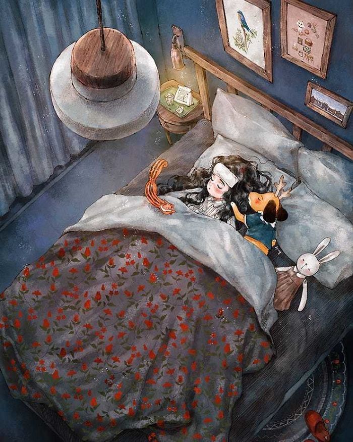 Happiness In Living Alone Revealed In 20+ Illustrations By Korean Artist