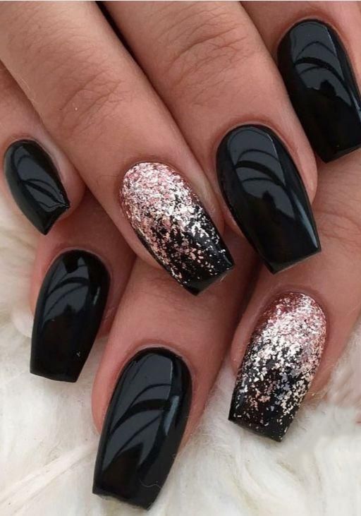 99 Trending Black Nails Art Manicure Ideas; Black coffin nails; Black acrylic n #nailart #nails