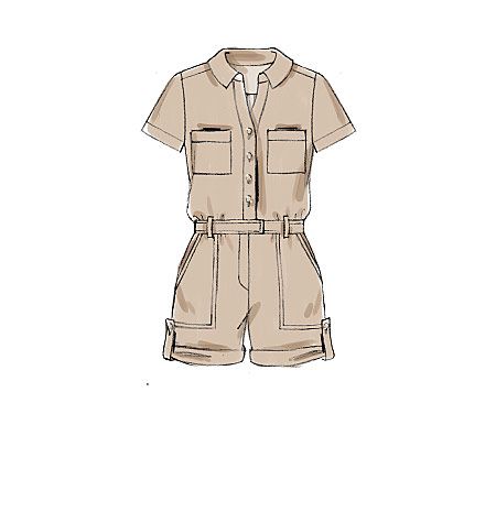 M7330, Misses' Button-Up Rompers and Jumpsuits