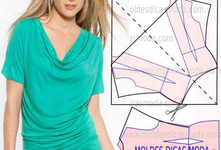Nunca é demais relembrar que a observação da imagem com a devida atenção do molde blusa drapeado é fundamental para minimizar o erro. Para fazer este model