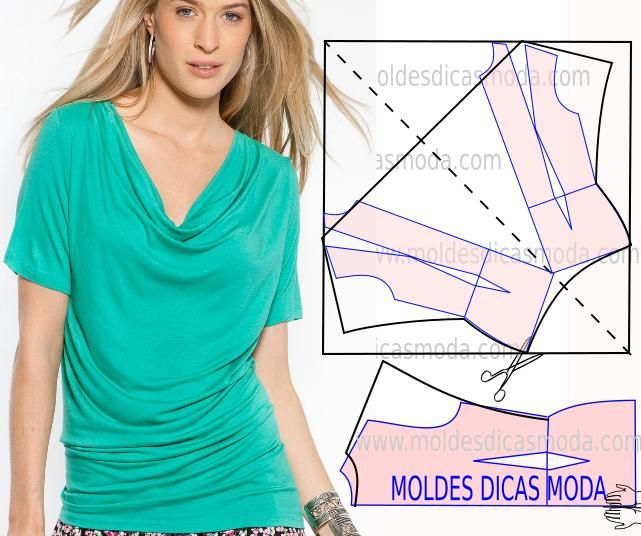 Nunca é demais relembrar que a observação da imagem com a devida atenção do molde blusa drapeado é fundamental para minimizar o erro. Para fazer este model