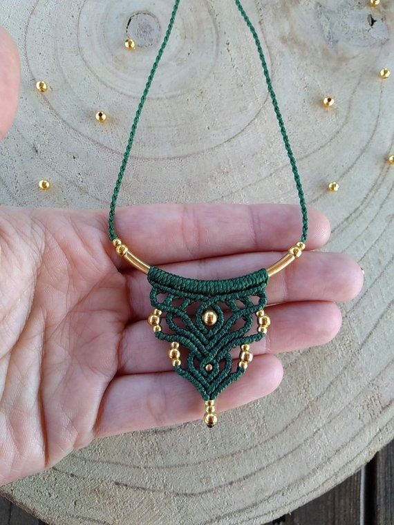 Minimal boho style necklaces dainty macrame necklace | Etsy