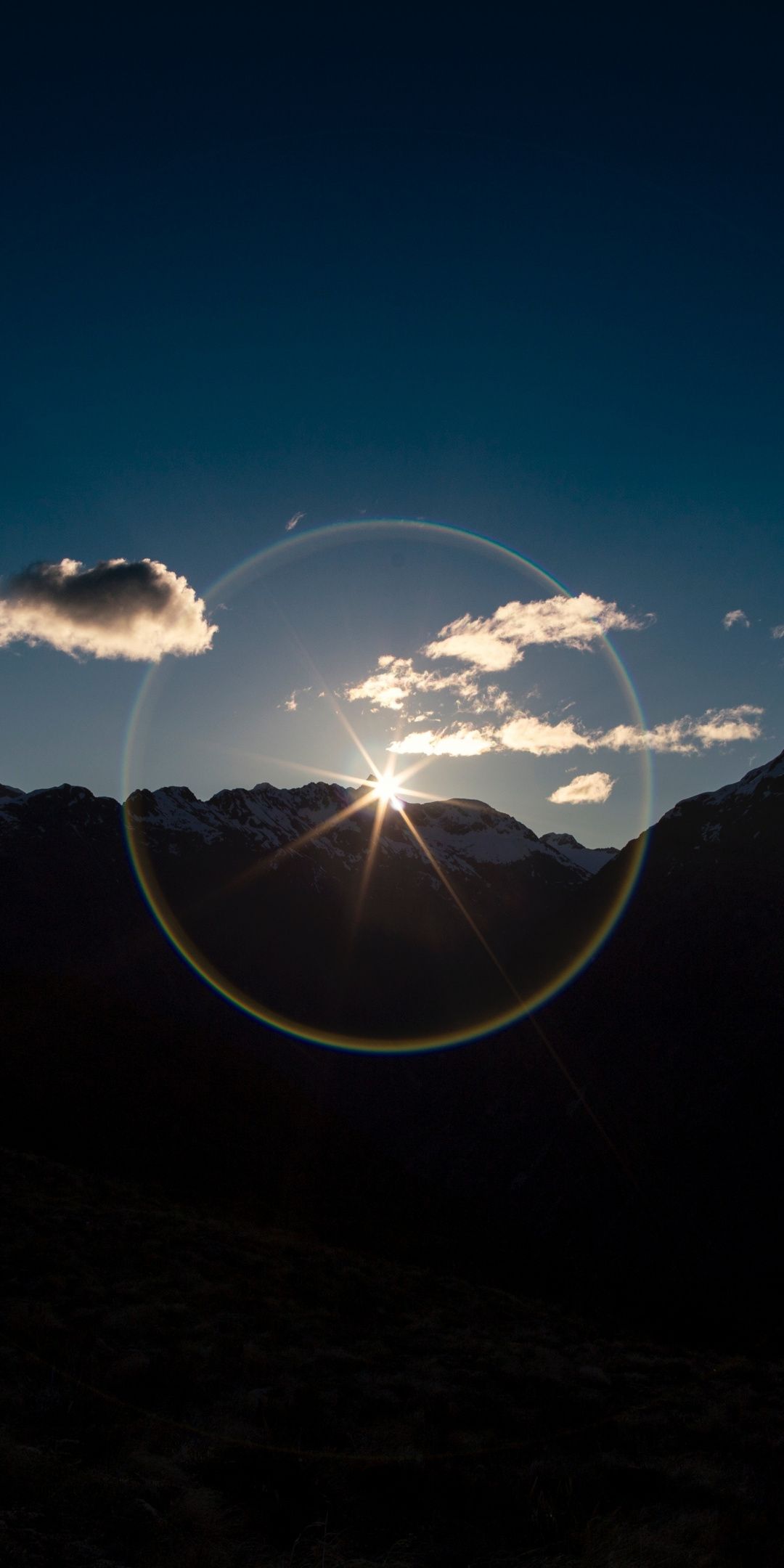 Mountains, sunrise, sunbeams, silhouette, nature, 1080x2160 wallpaper