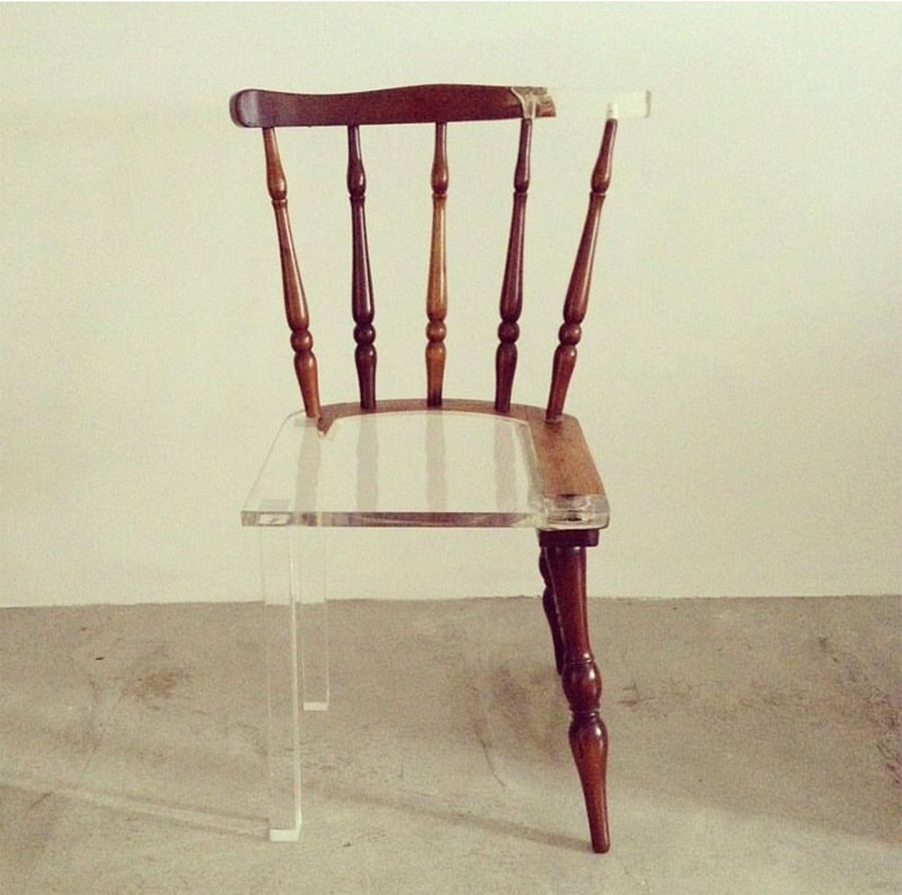 My New Old Chair: Artist Fixes Broken Wood Furniture with Opposing Materials