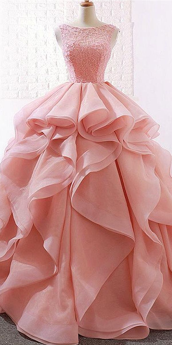 NEW! Alluring Lace & Organza Satin Jewel Neckline Ball Gown Wedding Dresses With Beadings
