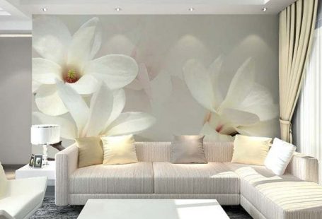 White Mangnolia Flower 3d wall murals Vinyl Wallpaper for Living Room TV Sofa Background 8D photo mural sticker Fresco
