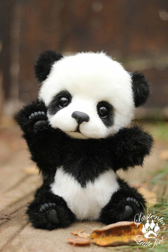 Panda bear Hugo handmade plush collectible artist stuffed
