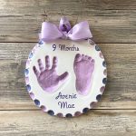 Personalized Childs Handprint Art - Childs Foot Art - Custom Baby Girl Heirloom - Personalized Handm