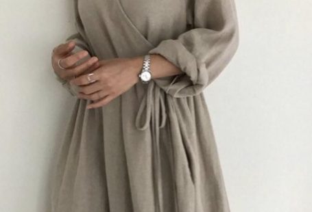 Plunge neckline linen wrap maxi dress