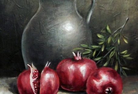 Pomegranates and Jug - Counted cross stitch pattern in PDF format by Maxispatterns on Etsy