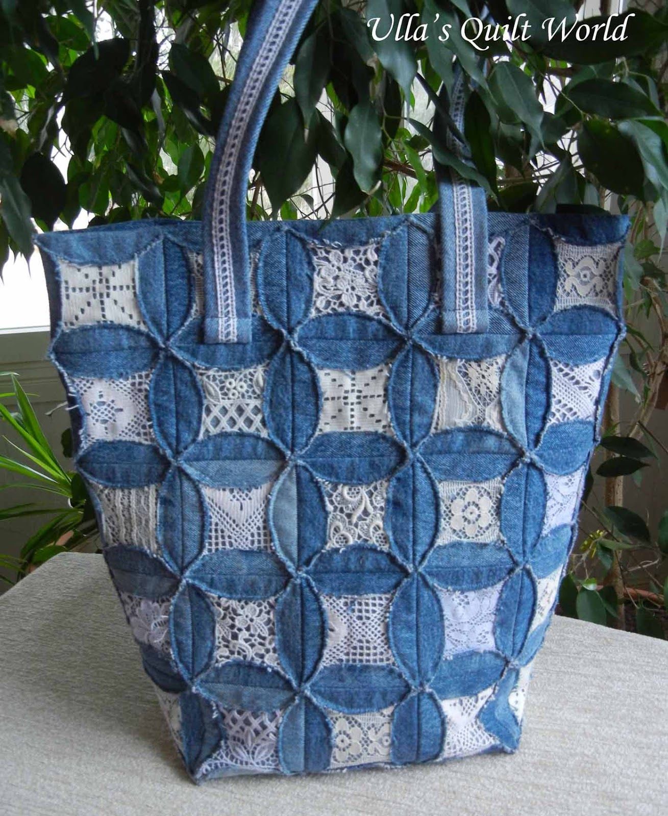 Quilted pouch and bag + Cathedral window quilt bag (Ulla's Quilt World)