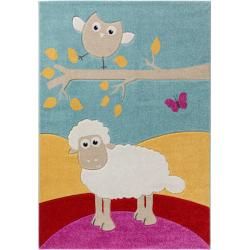 benuta Kids Kinderteppich Eule und Schaf Multicolor 200x290 cm - Teppich für Kinderzimmerbenut...