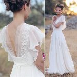 sırt dekolteli romantik gelinlik modeli