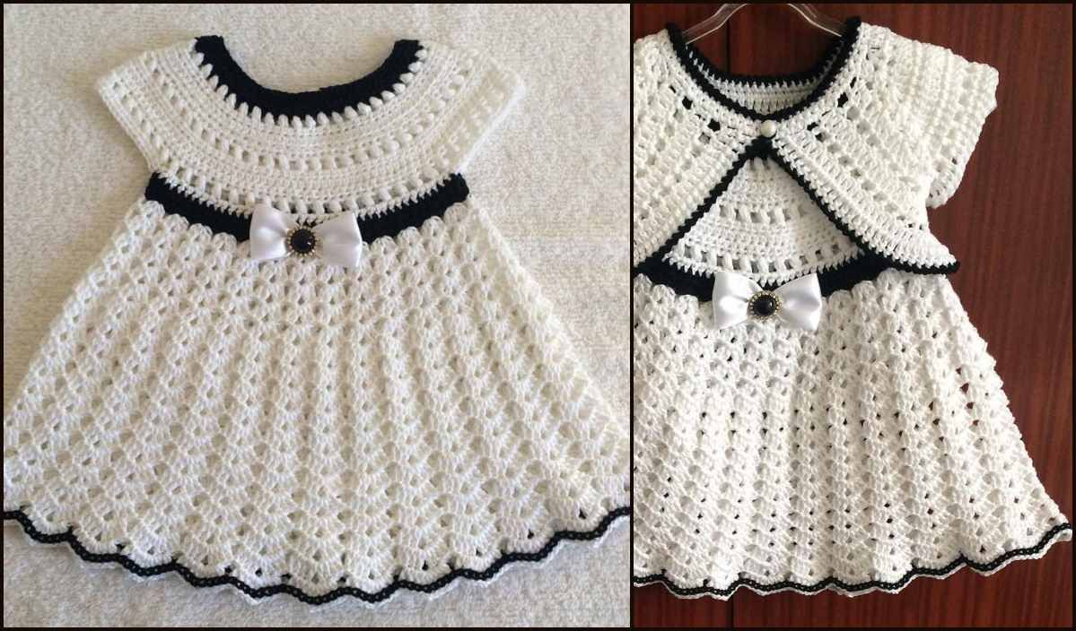 This beautiful baby dress is very elegant and comfortable. You can make it in any color you want. You can also make an elegant set of dress and accompanying