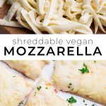 Vegan Mozzarella that can be shredded or sliced! It melts and stretches beautifully just like the real thing and only takes minutes to make!