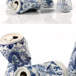 Artist Lei Xue skillfully sculpts and paints porcelain sculptures that look like smashed cans with traditional patterns.