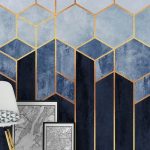 Soft Blue Hexagons wall mural from happywall #geometric #wallmurals #wallpaper #hexagonal #gradient