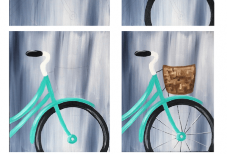Spring Bicycle Painting - Step By Step Painting