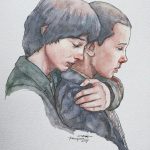 Stranger Things Fan Art of Mike and El by Trishna Gaara #strangerthings