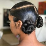 Style the perfect natural hair buns with this easy to follow tutorial for natural hair styling. Simple natural hairstyles. #naturalhairstyles #black Hair Natural hair updo styling for black women to style their hair at home.