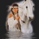 Native American Indian..love white horses