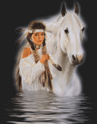 Native American Indian..love white horses
