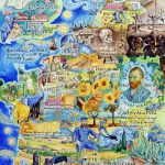 The life and works of Vincent van Gogh - a painted map
