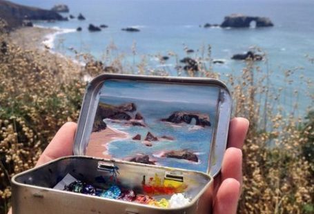 Colorado-based artist Heidi Annalise creates impressionistic landscapes inside the lids of old mint tins, using the base to mix her paints. See more images below.                                 … Continue reading →