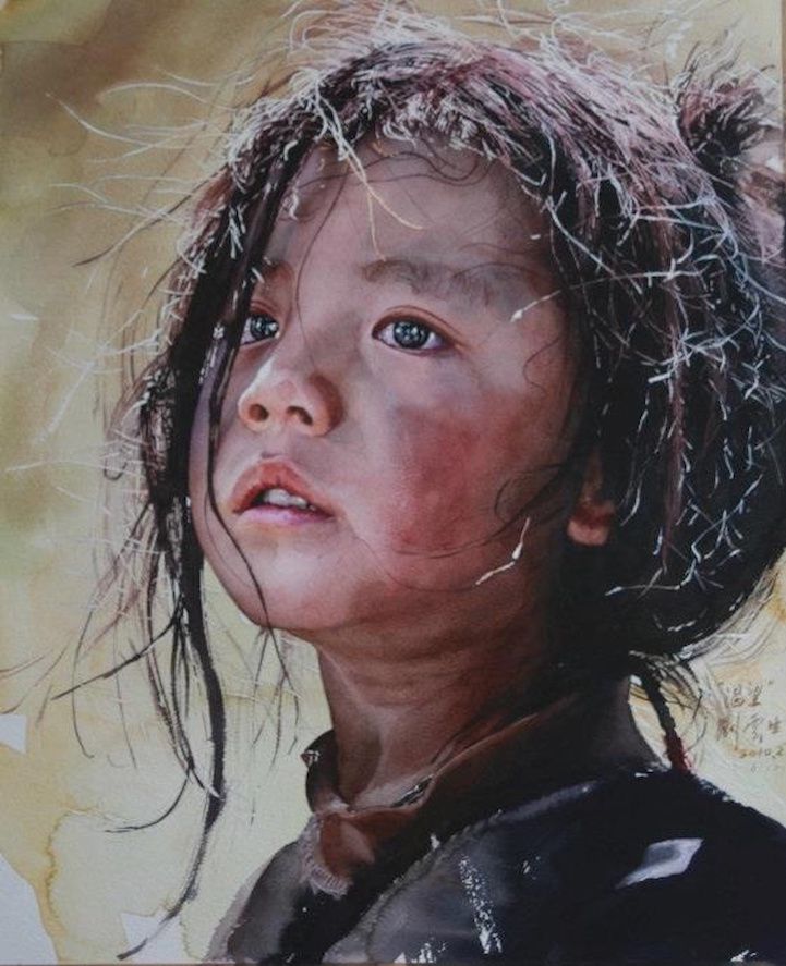 Watercolor Painter Uses Traditional Techniques to Reveal Expressive Faces of Tibet - My Modern Met