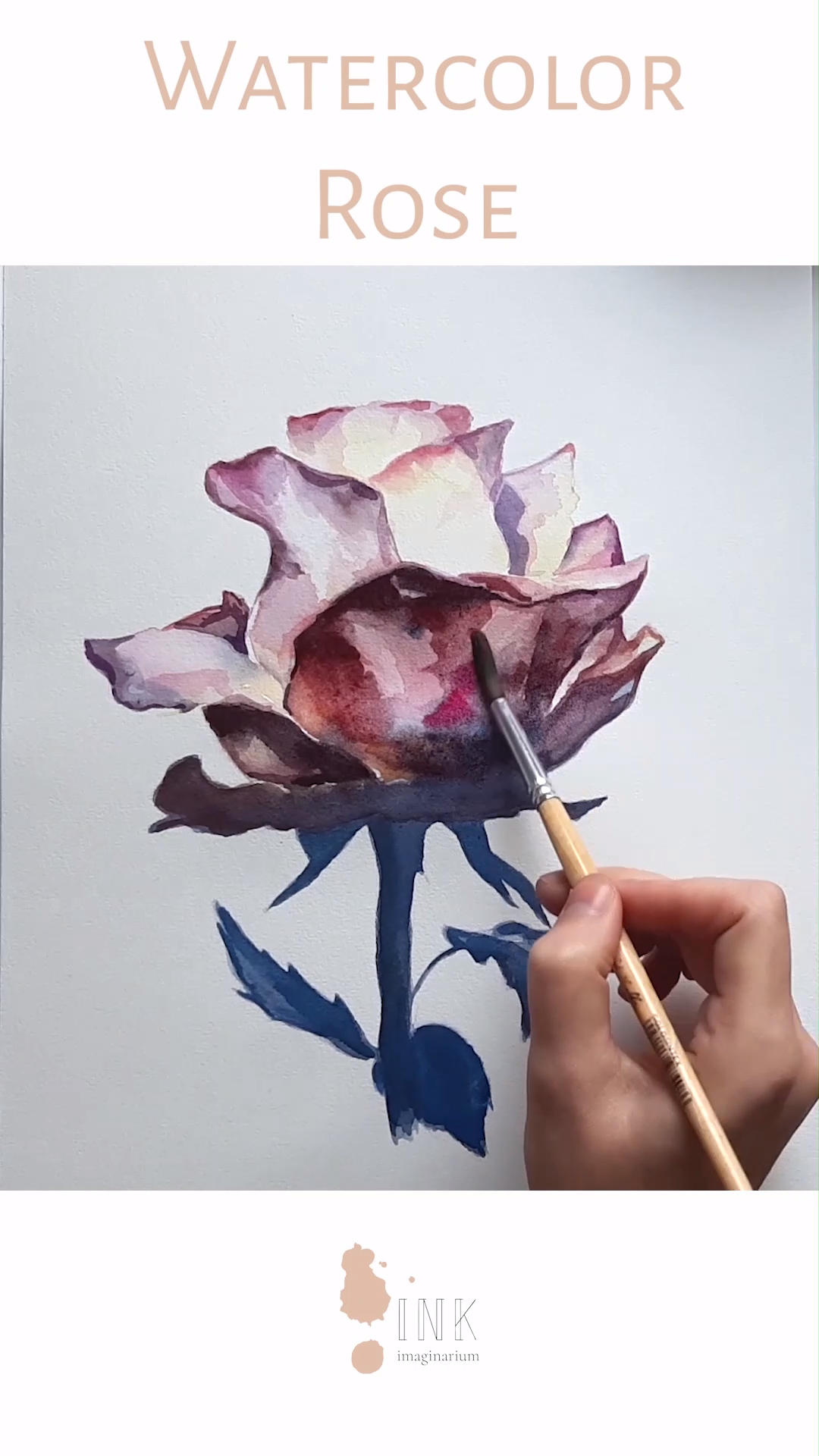 Enjoy watching the creative process behind this watercolor painting, how this beautiful rose is created and click if you want to see more videos in the blog! All painted by the visual artist Laura Manteca Martin from Ink Imaginarium. . . . . #watercolorvideo #watercolorprocess 