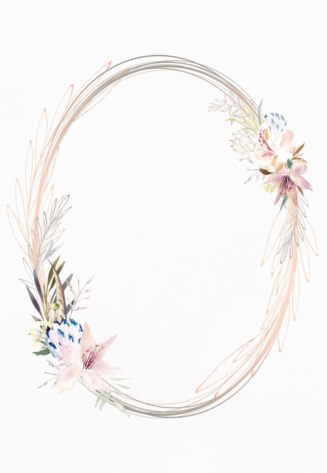 Whimsical Wreath - Wedding Invitation Template (free) | Greetings Island