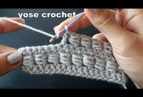 كروشية غرزة الخرز سهلة لعمل شنط/ سكارفات... وغيرها / crochet stitch # يوسى كروشية # - YouTube
