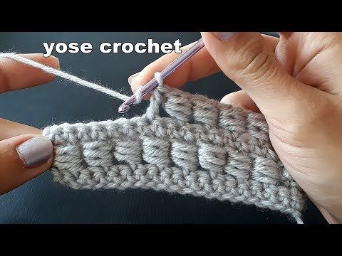 كروشية غرزة الخرز سهلة لعمل شنط/ سكارفات... وغيرها / crochet stitch # يوسى كروشية # - YouTube