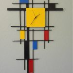 New Mondrian Style Clock. Welded metal, Signed by the Artist.