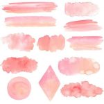 blush watercolor splash clipart pink ombre background