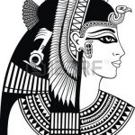 detail of cleopatra head isolated on the white background Stock Vector